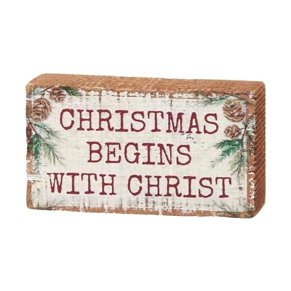 Primitives by kathy begins with christ block sign  urban country home decor