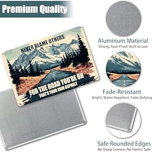 Metal Tin Signs Vintage Decorative Snowy Mountain Posters Wall Art Decor Inspirational Quotes Motivational Plaque Sign Indoor Outdoor Accent Farmhouse Home Cafes Office Store Club 8×12 inch