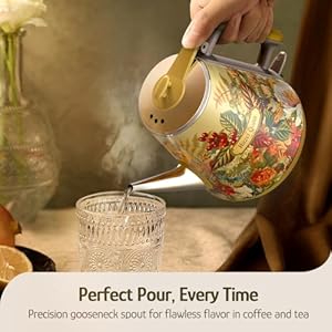 Hazel Quinn Retro X Eduardo Recife Collaboration Electric Kettle- 1 Litres / 34 Ounces Retro Small Tea Kettle, Double Wall, 304 Stainless Steel, 800W Fast Boiling, Cordless, BPA-Free, Auto Shut-Off Hazel Quinn Retro X Eduardo Recife Collaboration Electric Kettle 1 Litres 34 Ounces Retro Small Tea Kettle Double Wall 304 Stainless Steel 800W Fast Boiling Cordless BPA Free Auto Shut Off