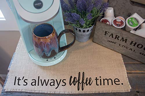 Its-Always-Coffee-Time-Coffee-Maker-Mat-The-ORIGINAL-Burlap-Placemat-for-your-Keurig-Made-in-the-USA Its Always Coffee Time Coffee Maker Mat The ORIGINAL Burlap Placemat for your Keurig Made in the USA