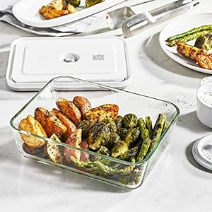 ZWILLING Fresh Save 3 pc Glass Food Storage Vacuum Containers Meal Prep Container Small Large Containers