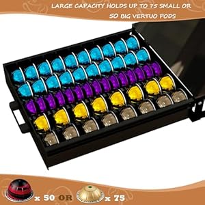   Coffee-Pod-Holder-Drawer-Organizer-with-Deluxe-Black-Tempered-Glass-Top-Compatible-for-Nespresso-Vertuo-Pods-Holds-up-to-75-Small-or-50-Big-Vertuo-Pods-Compact-Design-Piano-Black