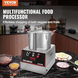 VEVOR Food Processor & Vegetable Chopper, 7 Quart Bowl, 750W Food-Grade Stainless Steel Food Processor Chopper with 2 Extra S-Curve Blades, Multifunctional for Chopping Vegetables, Meat, Grains, Nuts VEVOR Food Processor Vegetable Chopper 7 Quart Bowl 750W Food Grade Stainless Steel Food Processor Chopper with 2 Extra S Curve Blades Multifunctional for Chopping Vegetables Meat Grains Nuts