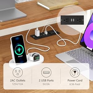 TVU Farmhouse Computer Desk with Drawers, 65'' Home Office Desk with Power Outlets, Storage Cabinet and Printer Stand, Study Writing Desks with Long Monitor Stand, White TVU Farmhouse Computer Desk with Drawers 65 Home Office Desk with Power Outlets Storage Cabinet and Printer Stand Study Writing Desks with Long Monitor Stand White