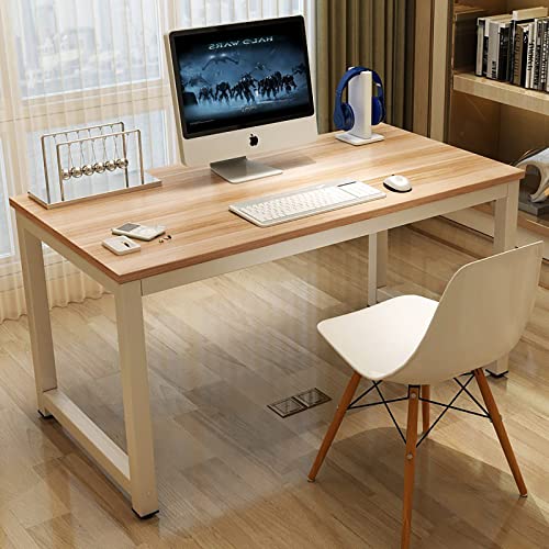 NSdirect-Modern-Computer-Desk-63-Inch-Large-Office-Desk-Writing-Study-Table-for-Home-Office-Desk-Workstation-Wide-Metal-Sturdy-Frame-Thicker-Steel-Legs-White NSdirect Modern Computer Desk 63 Inch Large Office Desk Writing Study Table for Home Office Desk Workstation Wide Metal Sturdy Frame Thicker Steel Legs White