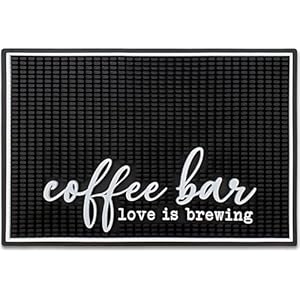 New mungo coffee bar mat coffee bar accessories for coffee station coffee accessories coffee bar decor coffee decor love is brewing coffee maker mat for countertops rubber mat 18×12  urban country home decor
