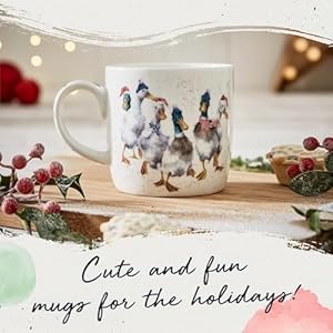 Royalworcester14ozduckthehallschristmasmugwithduckdesignfinebonechinawinterholidaycoffeemugmicrowavedishwashersafewrendaledesignsfestiveholidaytableware  Urban Country Home Decor Royal worcester 14 oz duck the halls christmas mug with duck design fine bone china winter holiday coffee mug microwave dishwasher safe wrendale designs festive holiday tableware  urban country home decor