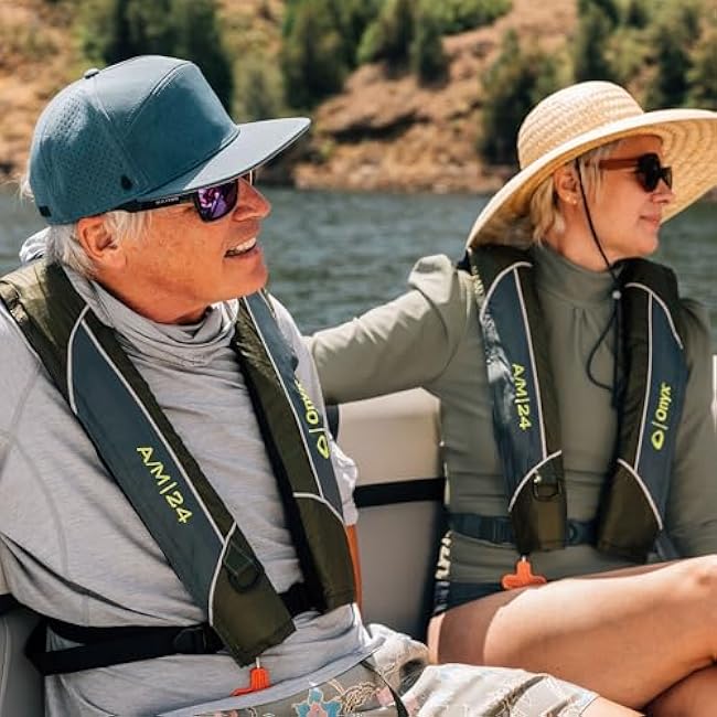 Onyx A/M-24 Automatic/Manual Inflatable Life Jacket, U.S. Coast Guard Approved, Low Profile, Compact Design, Manual Convertible Inflation Option