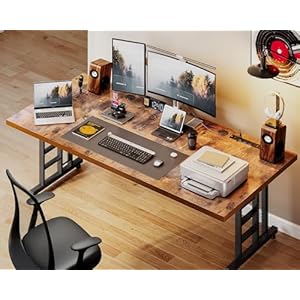   Coleshome-71-Inch-Executive-Desk-with-USB-Ports-Large-Computer-Desk-with-Extra-Thick-Long-Mordern-Office-Desk-Workstation-Business-Furniture-for-Home-Office-Vintage