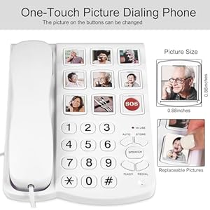 Corded Phones for Seniors - 9 One-Touch Memory Speed Dialing Desktop Landline Telephone for Office, Front Desk, Home, Hotel Corded Phones for Seniors 9 One Touch Memory Speed Dialing Desktop Landline Telephone for Office Front Desk Home Hotel