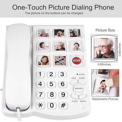 Corded-Phones-for-Seniors-9-One-Touch-Memory-Speed-Dialing-Desktop-Landline-Telephone-for-Office-Front-Desk-Home-Hotel Corded Phones for Seniors 9 One Touch Memory Speed Dialing Desktop Landline Telephone for Office Front Desk Home Hotel