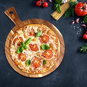   Acacia-Wood-Cutting-Board-with-Handle-Wooden-Chopping-Board-Round-Cutting-Boards-for-Kitchen-Decor-Large-Charcuterie-Board-Tray-Teak-Meat-Cheese-Board-Bread-Serving-Platter-Butcher-Block-Pizza-Board