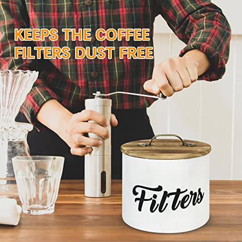 Coffee-Filter-Holder-Farmhouse-White-Filter-Storage-Container-Basket-for-Counter-Wooden-Case-Coffee-Bar-Accessories Coffee Filter Holder Farmhouse White Filter Storage Container Basket for Counter Wooden Case Coffee Bar Accessories