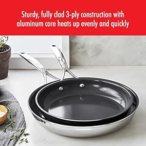 Zwilling spirit energy 2 pc stainless steel ceramic nonstick 10 in 12 in fry pan set  urban country home decor
