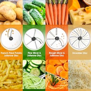 Homtone food processor 16 cup vegetable chopper electric food processors for shredding slicing doughing and chopping 6 blades 8 functions for home use 2 speed pulse speed 600w red  urban country home decor