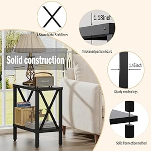   Narrow-End-Table-Large-Sofa-Side-Table-Farmhouse-Nightstand-with-Storage-Shelve-Slim-Bedside-Table-for-Living-Room-Bedroom-Lounge-Black-MLBZ17B