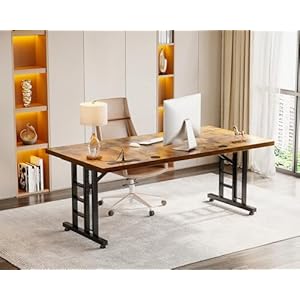  Coleshome-71-Inch-Executive-Desk-with-USB-Ports-Large-Computer-Desk-with-Extra-Thick-Long-Mordern-Office-Desk-Workstation-Business-Furniture-for-Home-Office-Vintage