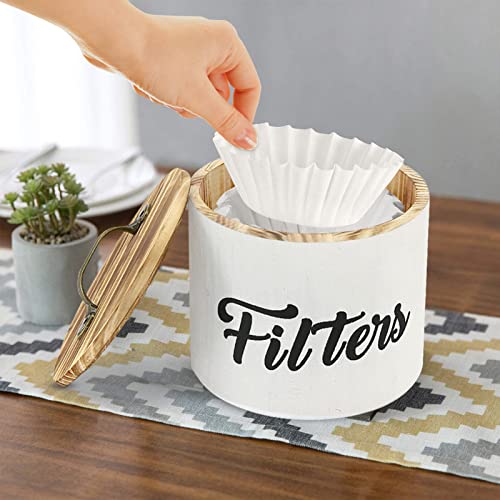 Coffee-Filter-Holder-Farmhouse-White-Filter-Storage-Container-Basket-for-Counter-Wooden-Case-Coffee-Bar-Accessories Coffee Filter Holder Farmhouse White Filter Storage Container Basket for Counter Wooden Case Coffee Bar Accessories