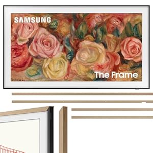SAMSUNG QN43LS03DAFXZA 43 inch The Frame QLED 4K Smart TV 2024 Bundle 43 inch The Frame Customizable Bezel Modern Teak