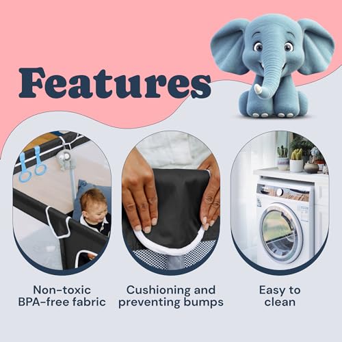 TODALE-Baby-Playpen-for-Toddler-Large-Baby-Playard-Indoor-Outdoor-Kids-Activity-Center-with-Anti-Slip-Base-Sturdy-Safety-Play-Yard-with-Soft-Breathable-Mesh-Playpen-for-BabiesBlack5050 TODALE Baby Playpen for Toddler Large Baby Playard Indoor Outdoor Kids Activity Center with Anti Slip Base Sturdy Safety Play Yard with Soft Breathable Mesh Playpen for BabiesBlack5050