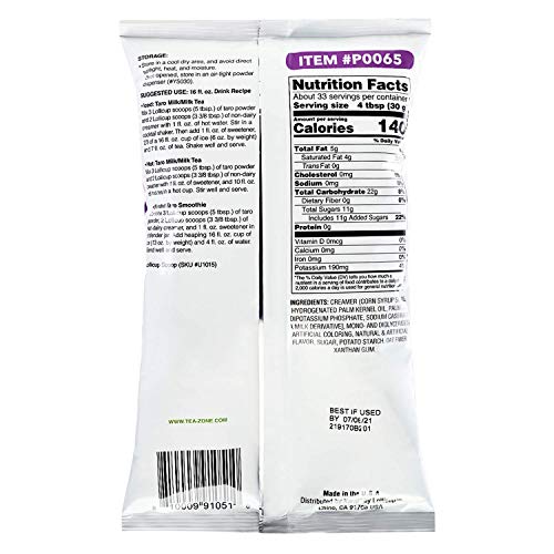 Tea Zone Taro Milk Tea Powder for Boba and More - 2.2 lb Instant Drink Mix (Made in USA) - Image 3
