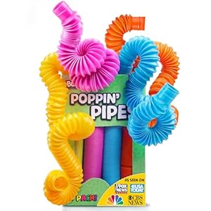 BUNMO Pop Tubes – Sensory Toys – Toddler Toys – Imaginative Play & Stimulating Creative Learning – Hours of Fun for Kids – Tons of Ways to Play – Non-Mouthable Toy 3+ – 4 Pack Large