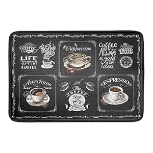 Coffee Bean Maker Dish Drying Mat for Countertops 18×24 inch Absorbent Microfiber Espresso Cup Spill Mats Black Machine Drainer Mat Dish Drainer Rack Mat Protector Kitchen Accessories Bar Time Chef
