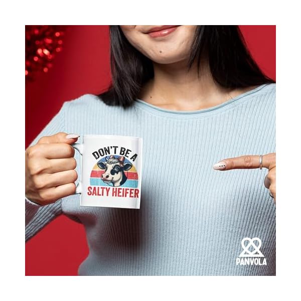   Dont-Be-A-Salty-Heifer-Cow-Lover-Gifts-Farmer-Farm-Animals-Novelty-Drinkware-Ceramic-Mug-11-oz-White-11-oz