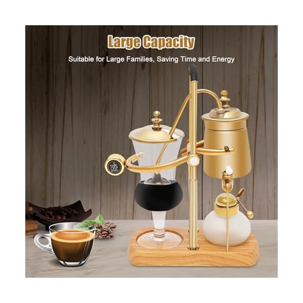Jomcydm balance syphon coffee maker elegant unique belgian machine for coffee and tea easy to clean integrated filter gold accents decorative design best tasting coffee espresso brewer  urban country home decor