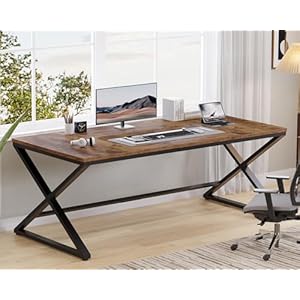 Lvbrusticlargehomeofficedesk708longandwidecomputerdeskwoodmetalworkdeskforstudywritinggamingfarmhousedualmonitorworkstationexecutivedeskcomputertablerusticbrown  Urban Country Home Decor Lvb rustic large home office desk 708 long and wide computer desk wood metal work desk for study writing gaming farmhouse dual monitor workstation executive desk computer table rustic brown  urban country home decor