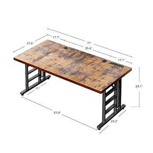   Coleshome-71-Inch-Executive-Desk-with-USB-Ports-Large-Computer-Desk-with-Extra-Thick-Long-Mordern-Office-Desk-Workstation-Business-Furniture-for-Home-Office-Vintage