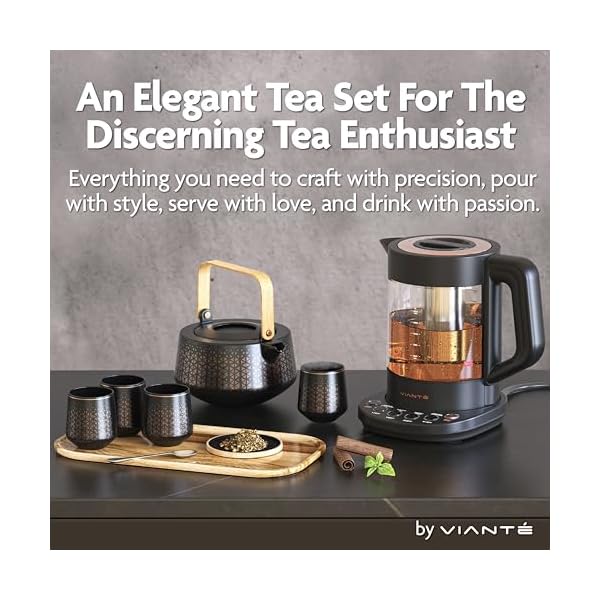   Viante-Luxury-Tea-Set-Electric-Kettle-with-Tea-Infuser-for-Loose-Leaf-Tea-And-Ceramic-Serving-Set-Tea-Pot-And-Cups-Set-With-Wooden-Tray-Excellent-Gift-Idea-For-Tea-Lovers