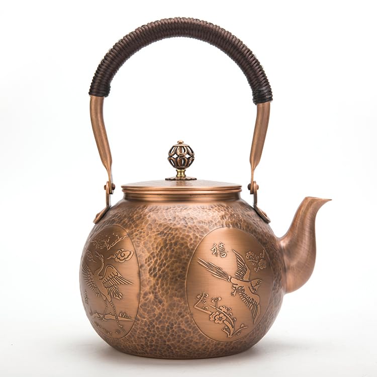 Kunwu-Handmade-Round-Small-Hammer-Copper-Teapot-Kettle-Stovetop-Teapot-15mm-Thick-Pure-Copper-Handmade-1200-ml-171bl Kunwu Handmade Round Small Hammer Copper Teapot Kettle Stovetop Teapot 15mm Thick Pure Copper Handmade 1200 ml 171bl
