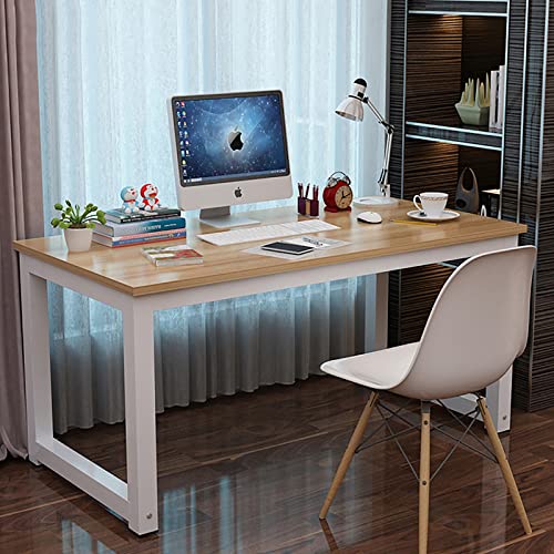 NSdirect-Modern-Computer-Desk-63-Inch-Large-Office-Desk-Writing-Study-Table-for-Home-Office-Desk-Workstation-Wide-Metal-Sturdy-Frame-Thicker-Steel-Legs-White NSdirect Modern Computer Desk 63 Inch Large Office Desk Writing Study Table for Home Office Desk Workstation Wide Metal Sturdy Frame Thicker Steel Legs White