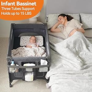   Pamo-Babe-1-Second-Setup-3-in-1-Playard-for-Babies-Heavy-Duty-Steel-Frame-for-Safe-Sleep-Space-Portable-Crib-with-Zip-Door-Changing-Table-Locking-Wheels-Breathable-Mesh