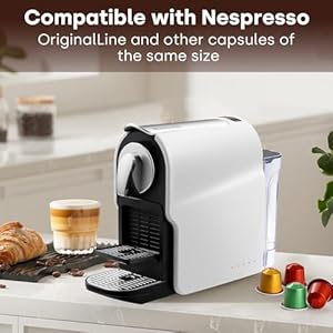 Espresso Pod Machine for Home, Compact Capsule Coffee Maker for NS Original Pods, 20 Bar High Pressure Pump, 22oz Removable Water Tank, Adjustable Cup Tray (White) Espresso Pod Machine for Home Compact Capsule Coffee Maker for NS Original Pods 20 Bar High Pressure Pump 22oz Removable Water Tank Adjustable Cup Tray White