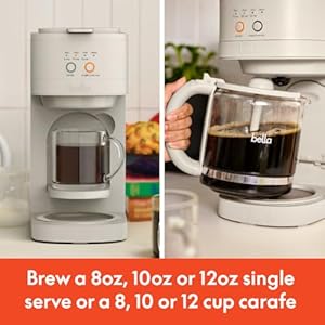bella VersaBrew 2-in1 Coffee Maker, Fits-anywhere Kitchenware, Brew 3 Sizes Carafes & Single Serve Cups, Dishwasher Safe Reusable Filter & Filter Holder, Iced Coffee Function, 60oz Tank, Oatmilk bella VersaBrew 2 in1 Coffee Maker Fits anywhere Kitchenware Brew 3 Sizes Carafes Single Serve Cups Dishwasher Safe Reusable Filter Filter Holder Iced Coffee Function 60oz Tank Oatmilk