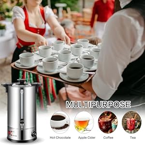 Baderke 2 pack commercial stainless steel percolator coffee maker 8l 50 cup coffee urns pot large hot water tea dispenser for party wedding home classic  urban country home decor