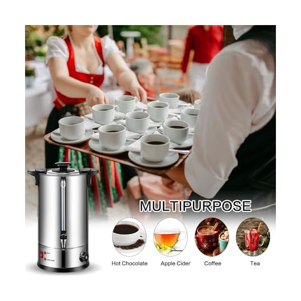 Baderke 2 pack commercial stainless steel percolator coffee maker 8l 50 cup coffee urns pot large hot water tea dispenser for party wedding home classic  urban country home decor