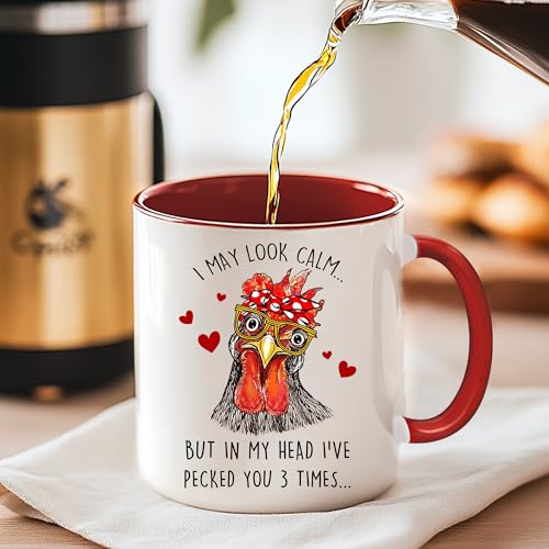 Chickengiftsgiftsforchickenloverschickenmugimaylookcalmbutinmyheadroostercoffeemugroostercupchickenthemedgiftfarmcup Urban Country Home Decor Chicken gifts gifts for chicken lovers chicken mug i may look calm but in my head rooster coffee mug rooster cup chicken themed gift farm cup urban country home decor
