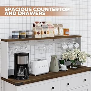 Hutchstoragecabinetbuffetwithdrawersandchargingstationcoffeebarcabinetwithbarndoorswinerackandhookscountertoplongfarmhousewhiteforkitchendiningroom541high Urban Country Home Decor Hutch storage cabinet buffet with drawers and charging station coffee bar cabinet with barn doors wine rack and hooks countertop long farmhouse white for kitchen dining room 541 high urban country home decor