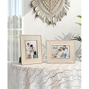 Afuly 5x7 Picture Frame Boho Picture Frames Nature Beige Bohemia Photo Frame for Office Bedroom Home Desk Wall Decor, Anniversary Wedding Gifts for Mom Grandma, Set of 2 Afuly 5×7 Picture Frame Boho Picture Frames Nature Beige Bohemia Photo Frame for Office Bedroom Home Desk Wall Decor Anniversary Wedding Gifts for Mom Grandma Set of 2
