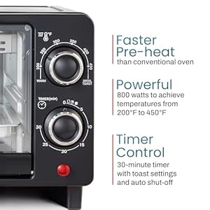   Elite-Gourmet-ETO490-9L4-Slice-Countertop-Toaster-Oven-with-30-Minute-Timer-Adjustable-Temperature-Control-Includes-Baking-Pan-and-Wire-Rack-Bake-Broil-Toast-Black