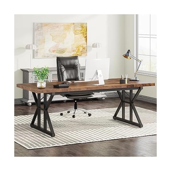   Tribesigns-708-Inch-Executive-Desk-Large-Computer-Office-Desk-Workstation-Modern-Simple-Style-Laptop-Desk-Study-Writing-Table-Business-Furniture-for-Home-Office-BrownBlack-708-Inch