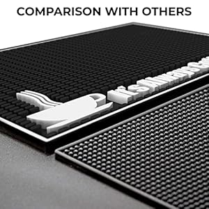 Highball Chaser Premium Coffee Bar Mat 18in x 12in 1cm Thick Durable and Stylish Bar Mat for Spills Service Mat for Bars Restaurants Counter Top Dish Drying Mat Glass Drying Mat Black