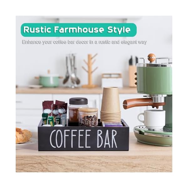   ALEION-Coffee-Station-Organizer-Wood-Countertop-Accessories-Organizer-with-Removable-Dividers-for-Pods-Condiment-Syrup-Tea-Cups-Stirrers-for-Farmhouse-Coffee-Bar-Decor