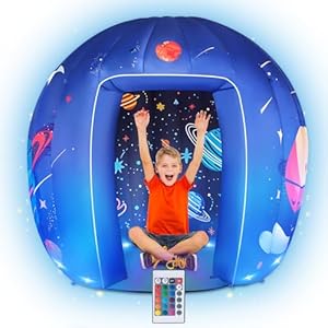 Subao Sensory Toys for Kids with Autism,70″ Astronaut Galaxy Inflatable Light Up Sensory Tent, Autism Sensory Products Autism Toys,Home School Indoor Play Tent for Kids,Toys for Boys Girls Ages 4-16
