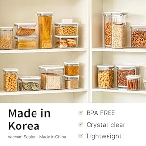 Premium Airtight Food Storage Containers Vacuum Sealer Machine Starter Set 4 piece Container with Sealer 100 Leak ProofKeep food fresh up to 5 times longer than non vacuum strorage