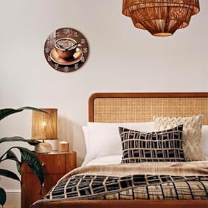 Kitchen Wall-Clocks for Farmhouse Deco - Coffee Cup Clock Battery Operated 12 inch - Rustic Wall Clock Silent Non Ticking for Office Bedroom Living Room Kitchen Wall Clocks for Farmhouse Deco Coffee Cup Clock Battery Operated 12 inch Rustic Wall Clock Silent Non Ticking for Office Bedroom Living Room