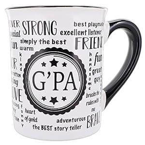 Cottage Creek Gpa Grandpa Mug 16 oz Black and White Gift Boxed Ceramic Coffee Cup Cute Tea Mug and Coffee Mugs for Grandpa Pop and Papa Fun Gifts for Men